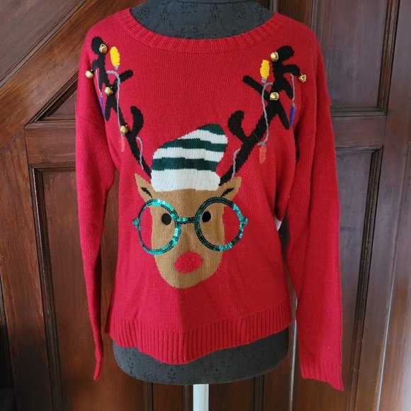 Ardene Sweaters Love Always Womens Ugly Jingling Christmas Sweater